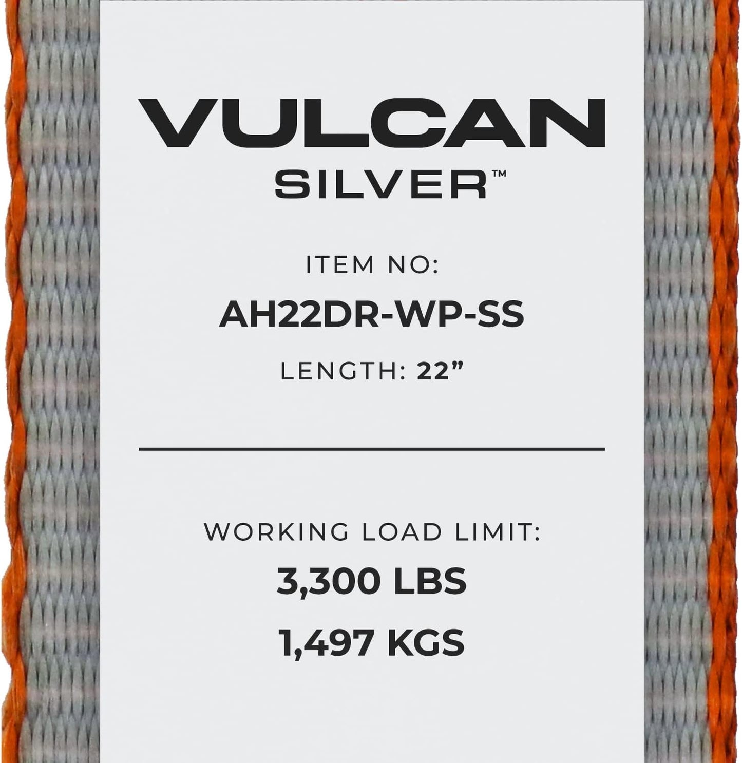 Car Tie down Axle Strap with Wear Pad - 2 Inch X 22 Inch - 4 Pack - Silver Series - 3,300 Pound Safe Working Load