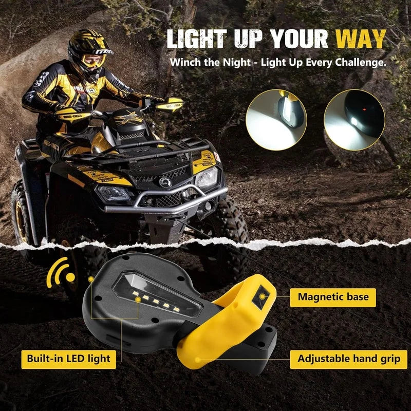 6000Lb Electric Winch, 12V Waterproof with Synthetic Rope, Hawse Fairlead Kit, Wireless Handheld Remote & Corded Control for Offroad UTV ATV Recovery