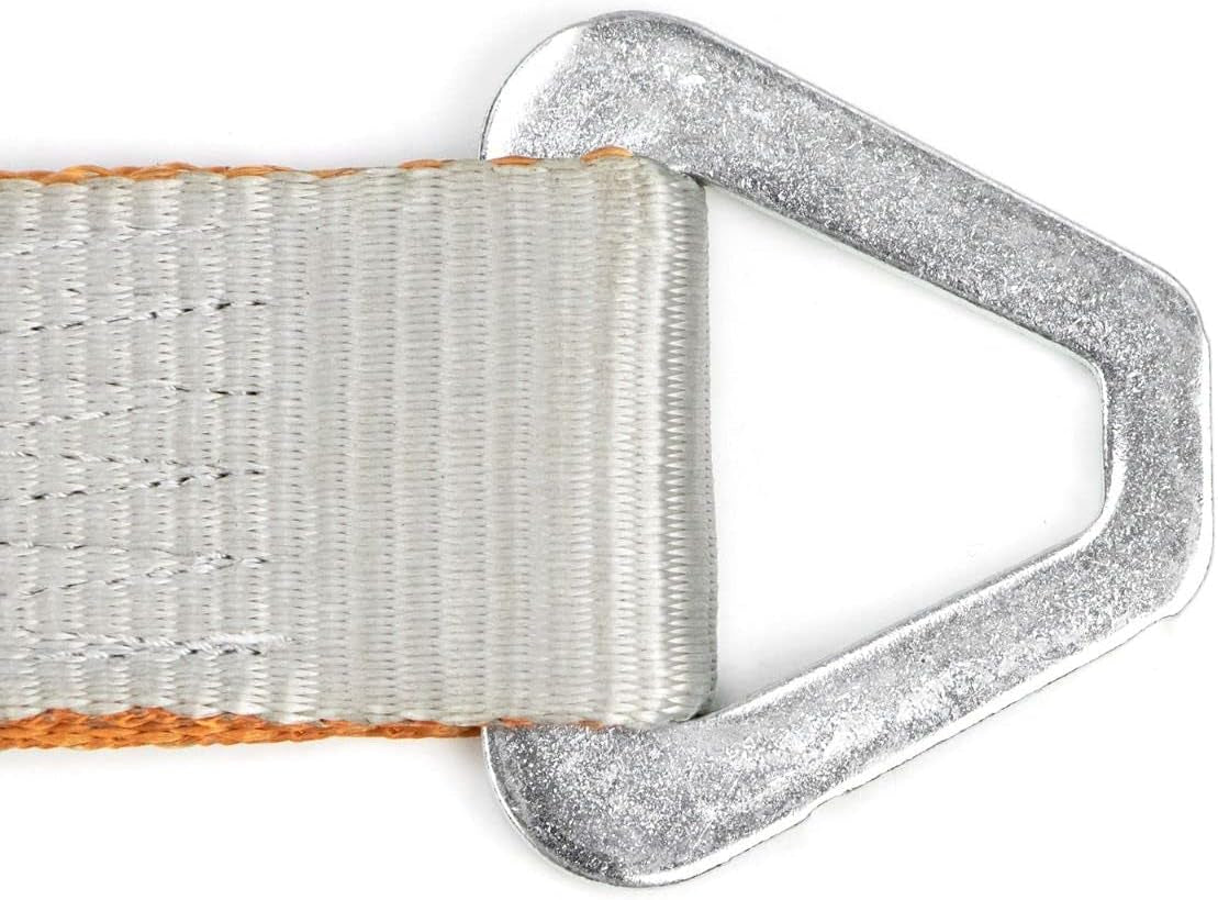 Car Tie down Axle Strap with Wear Pad - 2 Inch X 22 Inch - 4 Pack - Silver Series - 3,300 Pound Safe Working Load