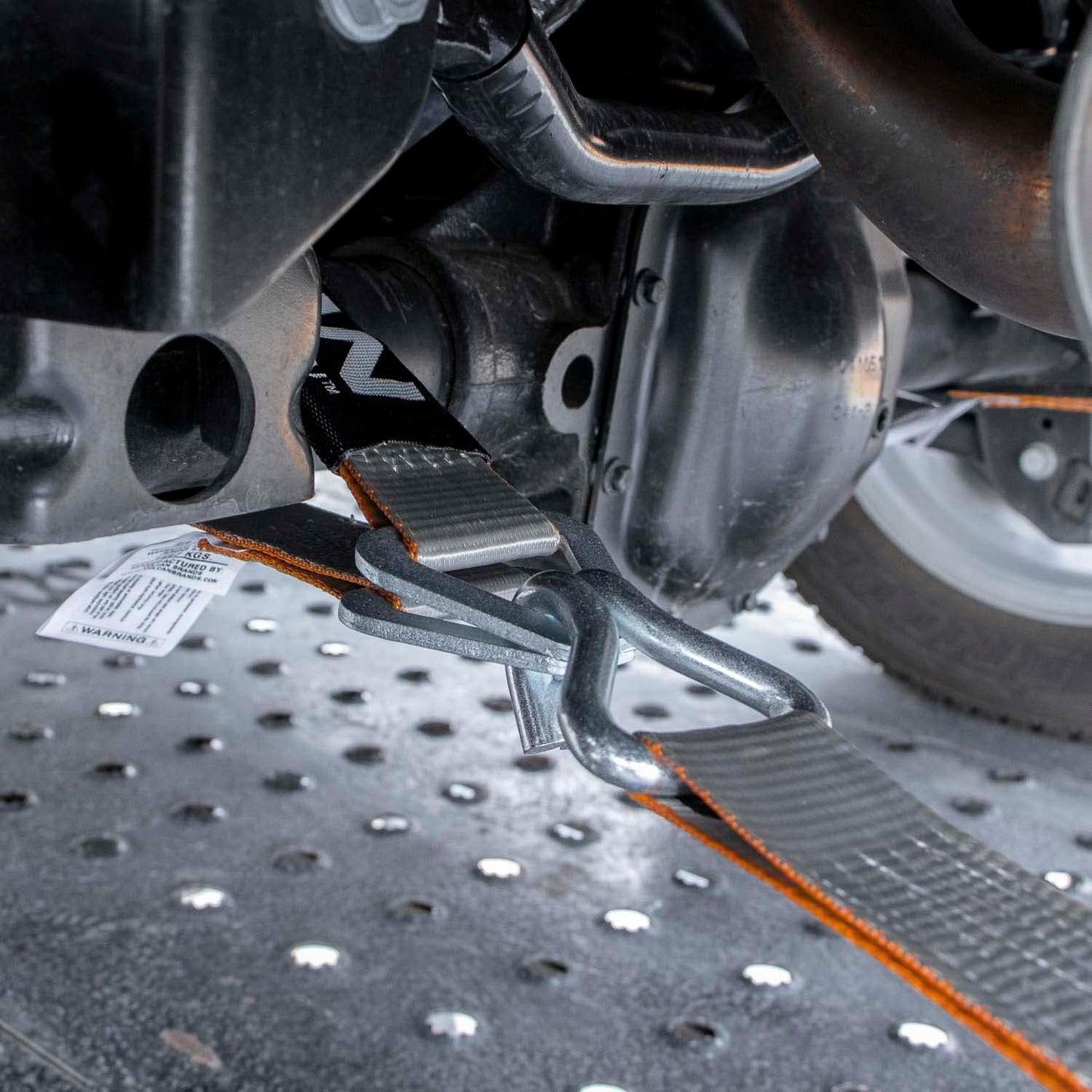 Car Tie down Axle Strap with Wear Pad - 2 Inch X 22 Inch - 4 Pack - Silver Series - 3,300 Pound Safe Working Load