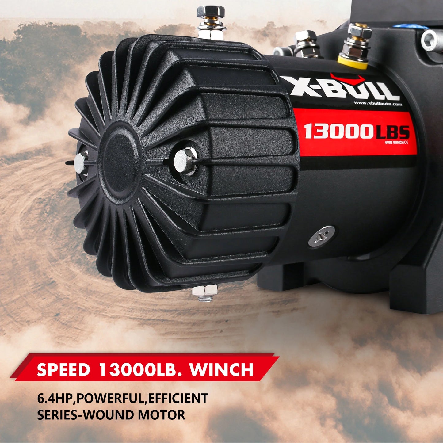 13000LB 12V Winch Electric Winch with Synthetic Rope Blue for Jeep Truck SUV off Road