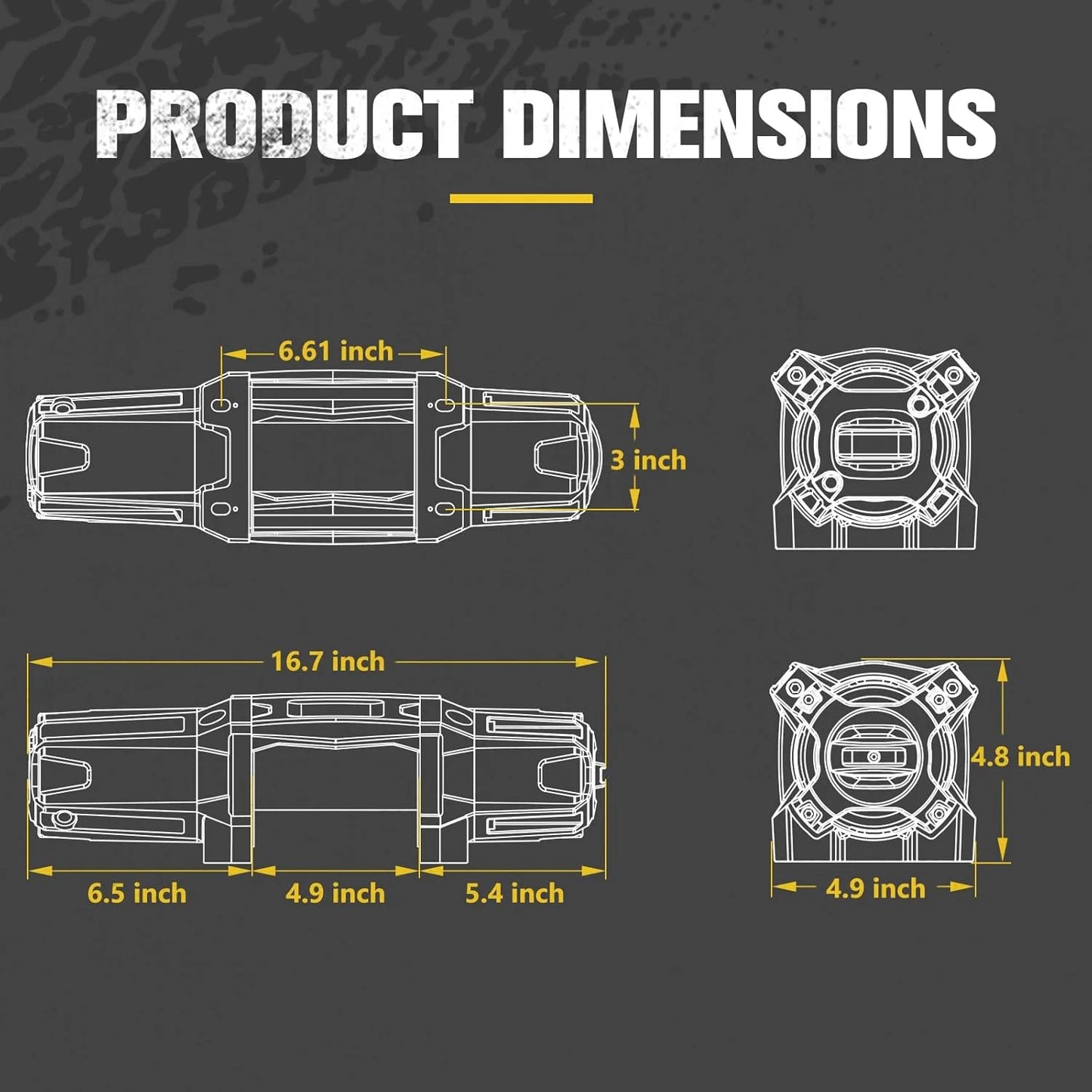 6000Lb Electric Winch, 12V Waterproof with Synthetic Rope, Hawse Fairlead Kit, Wireless Handheld Remote & Corded Control for Offroad UTV ATV Recovery