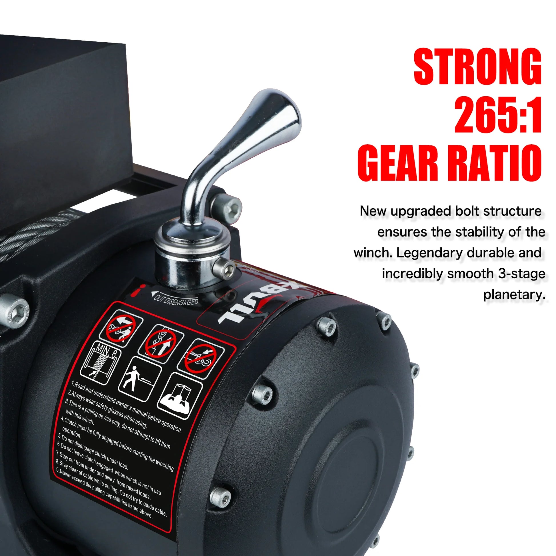 Electric Winch 12000LBS 12V Winch Steel Cable Truck Trailer Towing off Road 4X4