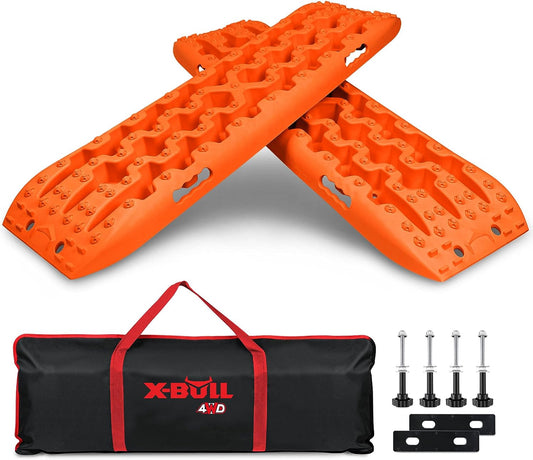 New Recovery Traction Tracks Sand Mud Snow Track Tire Ladder 4WD (Orange, 3Gen)