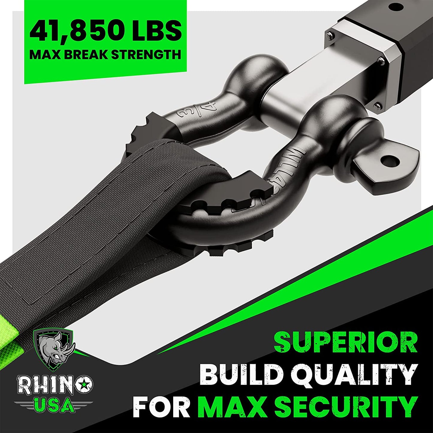 D Ring Shackles (2-Pack) - 41,850Lb Break Strength – Heavy Duty 3/4" Clevis Shackle with 7/8 Pin for Towing & Off-Road Use - Pairs with Tow Strap for Vehicle Recovery (Black)