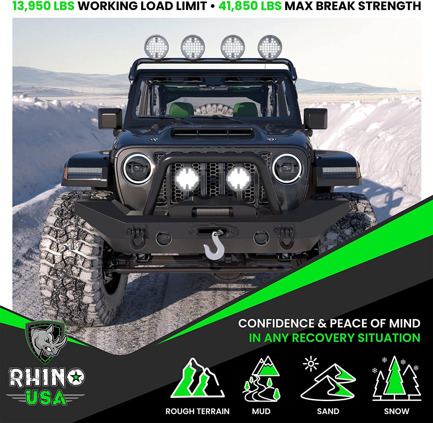 D Ring Shackles (2-Pack) - 41,850Lb Break Strength – Heavy Duty 3/4" Clevis Shackle with 7/8 Pin for Towing & Off-Road Use - Pairs with Tow Strap for Vehicle Recovery (Black)