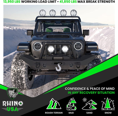 D Ring Shackles (2-Pack) - 41,850Lb Break Strength – Heavy Duty 3/4" Clevis Shackle with 7/8 Pin for Towing & Off-Road Use - Pairs with Tow Strap for Vehicle Recovery (Black)