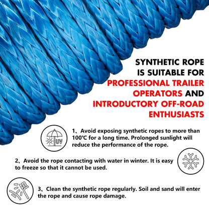 13000LB 12V Winch Electric Winch with Synthetic Rope Blue for Jeep Truck SUV off Road