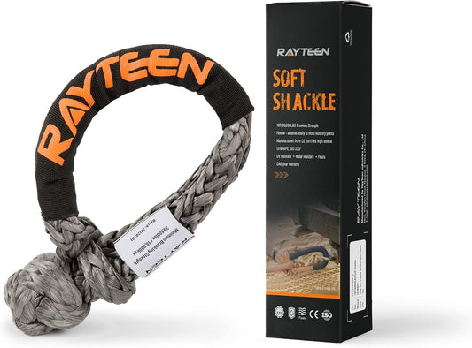 Synthetic Soft Shackle Recovery 1/2 Inchx22.83 INCH, Lab Tested 55,935LBS with Sleeve UHMWPE Gray Soft Shackle Recovery for Sailing 4X4 SUV Offroad Jeep Truck ATV UTV Farming Mining Tractor