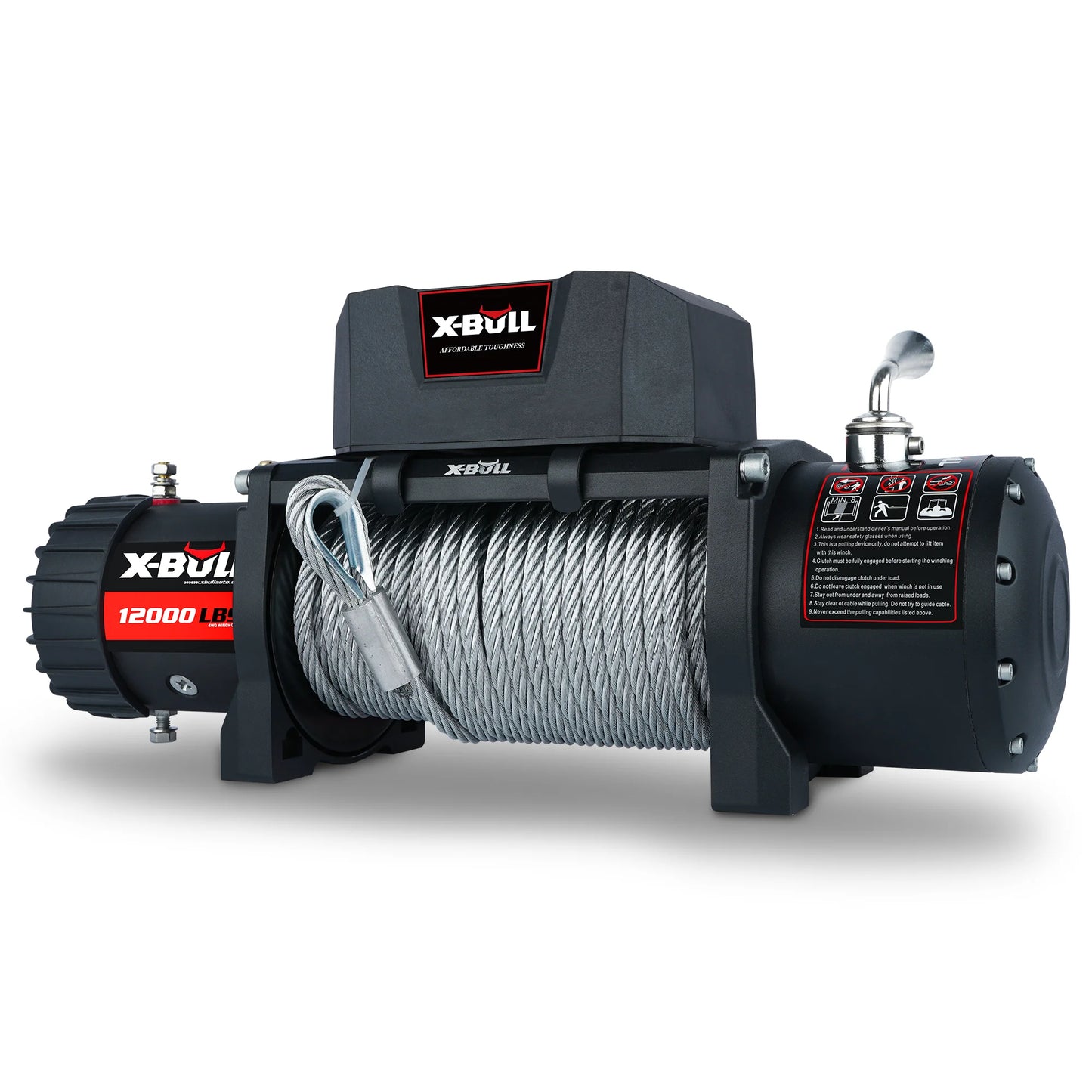 Electric Winch 12000LBS 12V Winch Steel Cable Truck Trailer Towing off Road 4X4