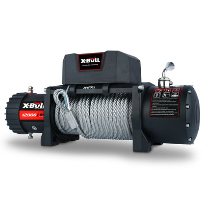 Electric Winch 12000LBS 12V Winch Steel Cable Truck Trailer Towing off Road 4X4