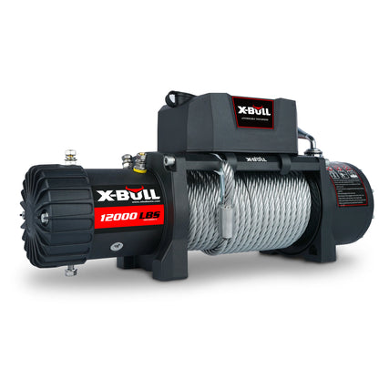 Electric Winch 12000LBS 12V Winch Steel Cable Truck Trailer Towing off Road 4X4